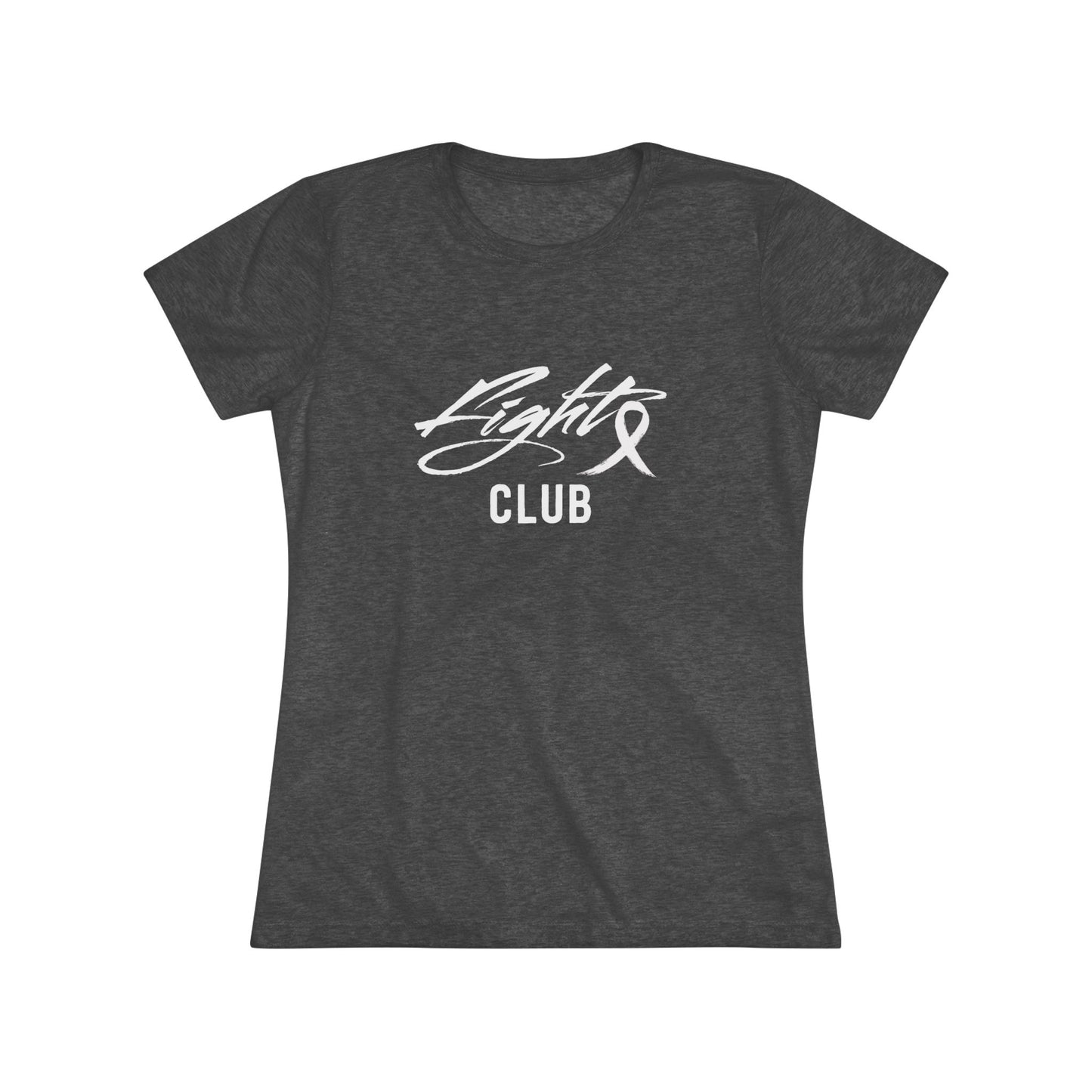 Lightweight Women's Tee with White FIGHT CLUB Awareness Ribbon, Cancer Awareness Shirt, Gift for Her, Support Tee, Casual Wear