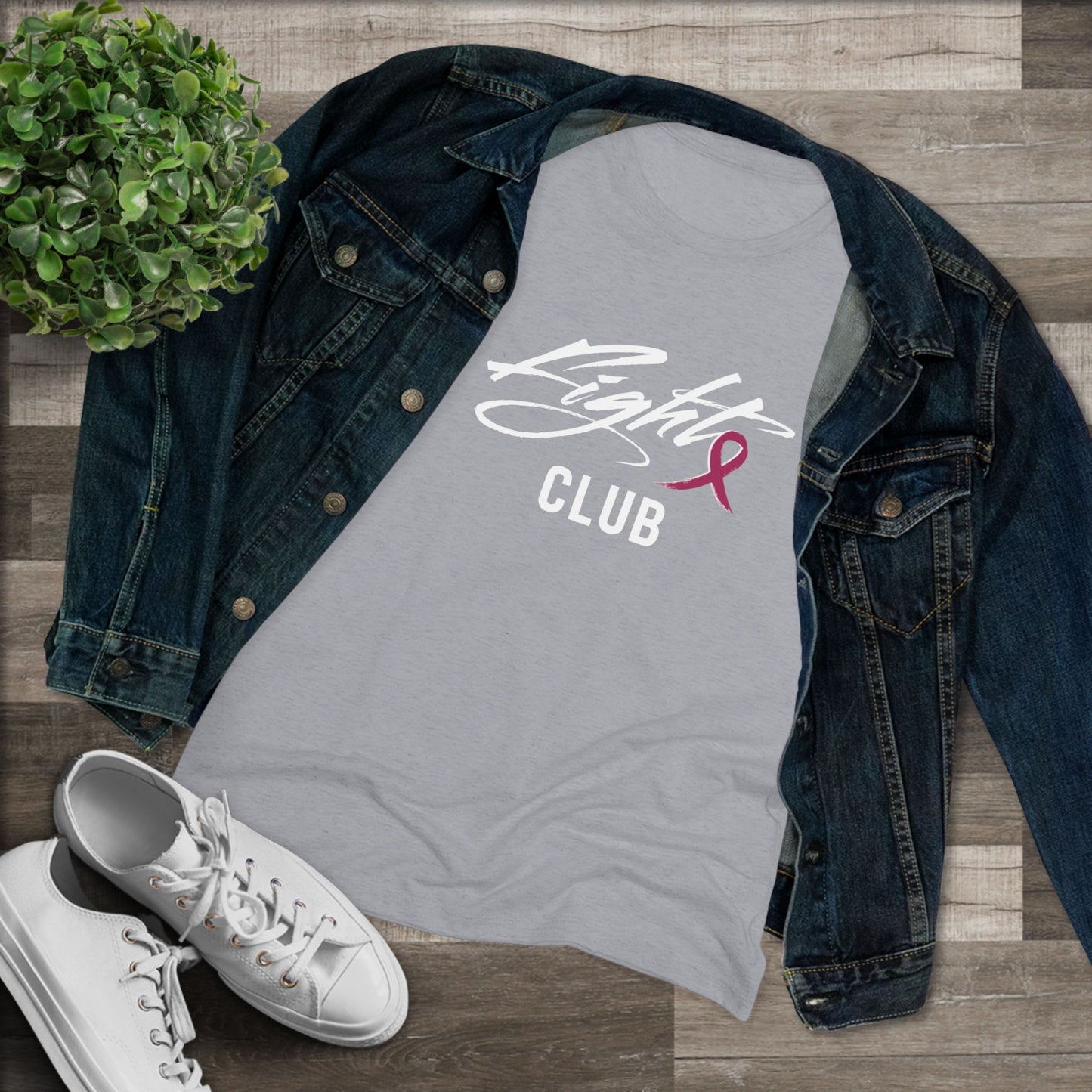 Lightweight Women's Tee with Burgundy Awareness Ribbon, Cancer Awareness Shirt, Gift for Her, Support Tee, Casual Wear