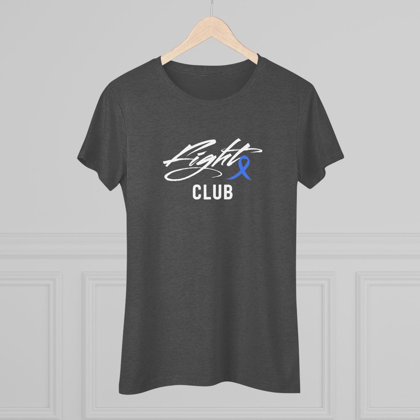 Lightweight Women's Tee with Blue Awareness Ribbon, Cancer Awareness Shirt, Gift for Her, Support Tee, Casual Wear
