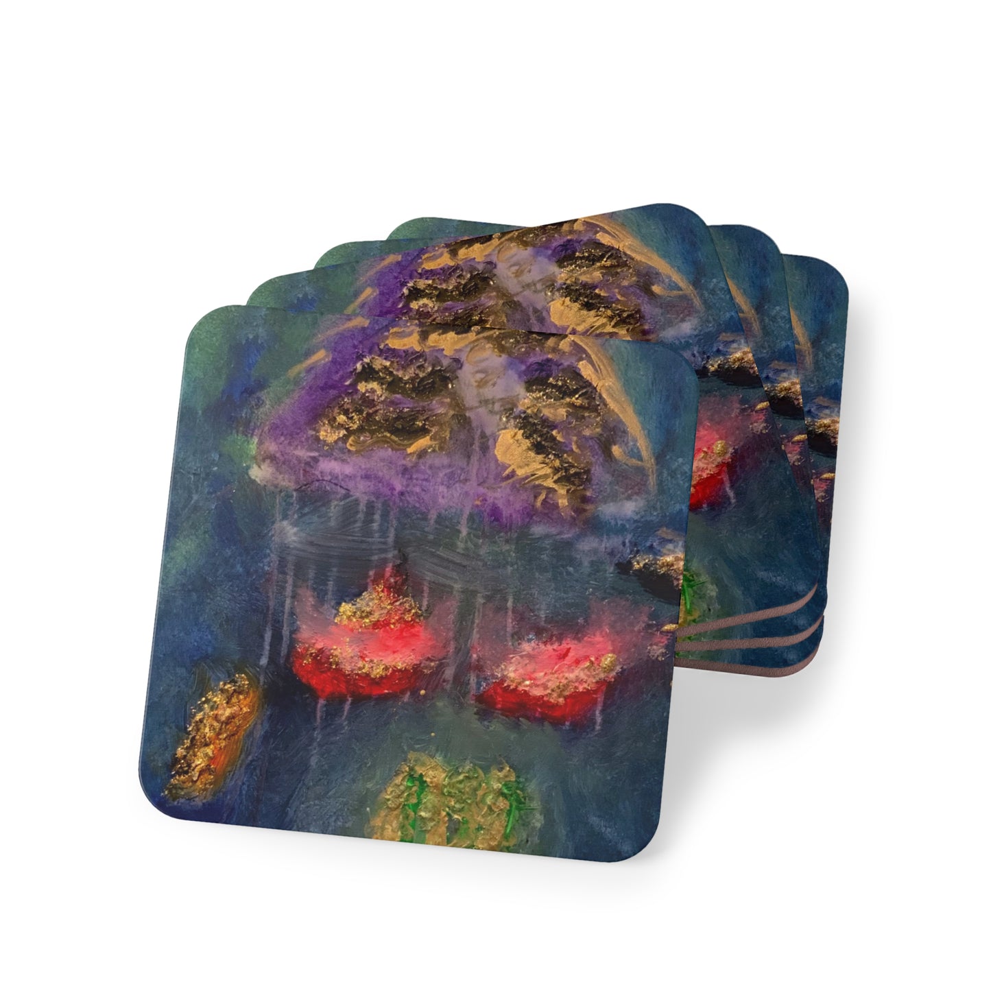 Corkwood Coaster Set - by Cancer Survivor artist Tara Kennon