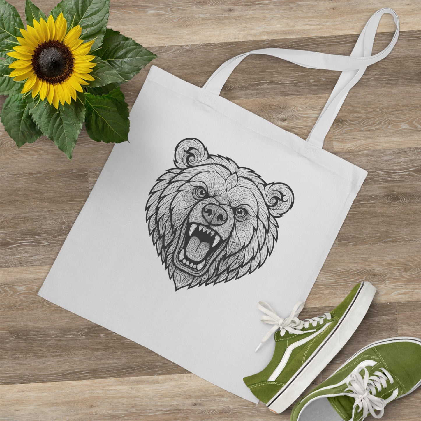 Ole Miss Rebel Bear Tote Bag, Eco-Friendly Shopping Bag, Wild Animal Lover Gift, Festival Carry-All, Beach Bag, Hiking Accessory, Nature Enthusiast