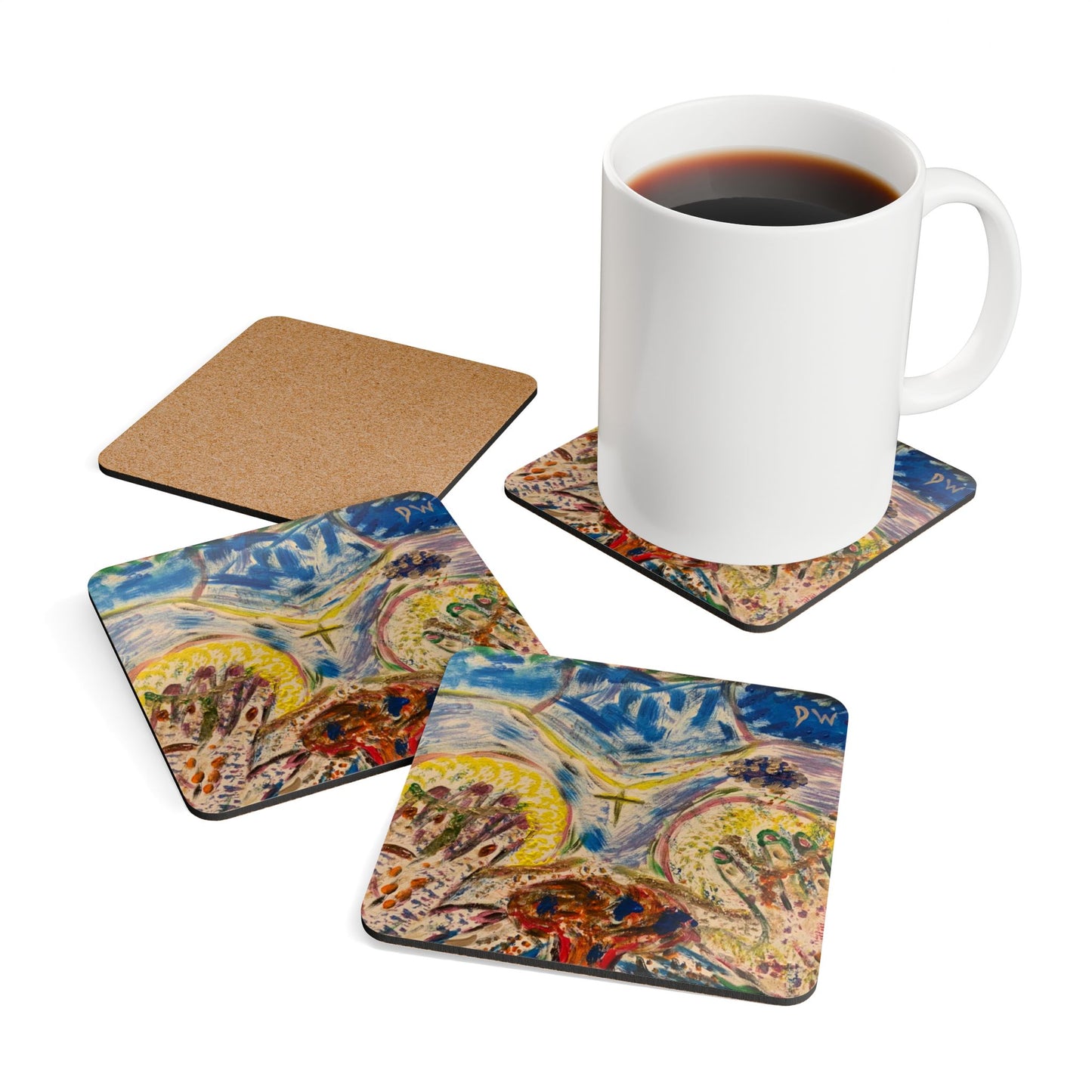 Corkwood Coaster Set - by boyfriend of cancer survivor, entitled "Through it all, I will Love and Support You"
