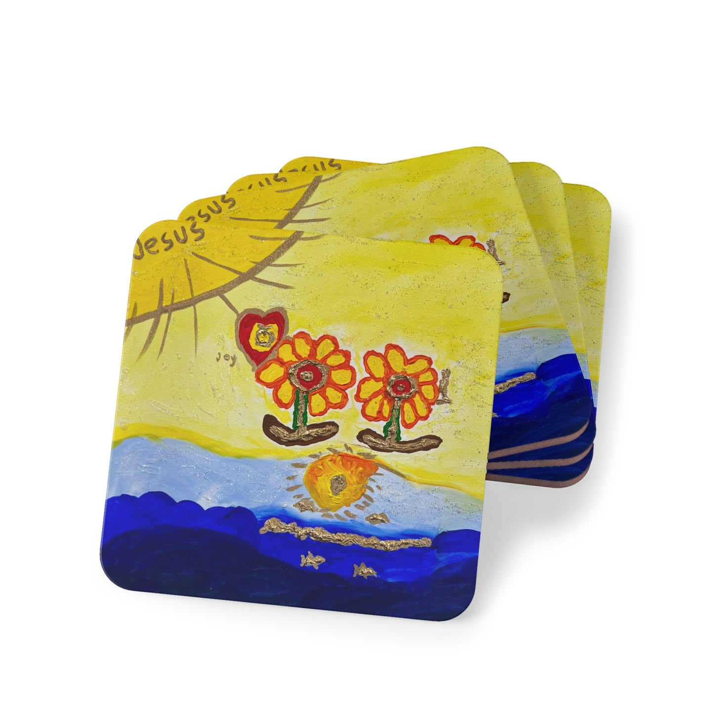 Corkwood Coaster Set - by Cancer Survivor artist Kimberly Turner