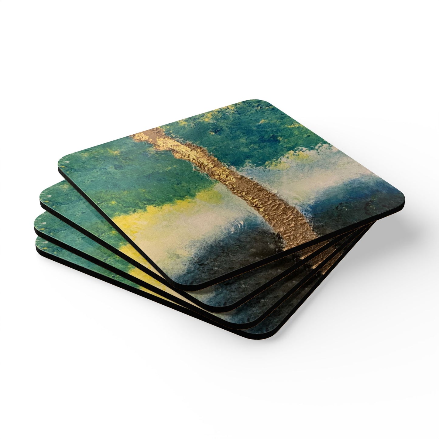 Corkwood Coaster Set - painting entitled "Surviving the Storm"