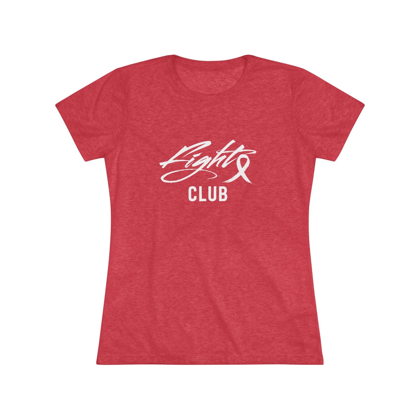 Lightweight Women's Tee with White FIGHT CLUB Awareness Ribbon, Cancer Awareness Shirt, Gift for Her, Support Tee, Casual Wear