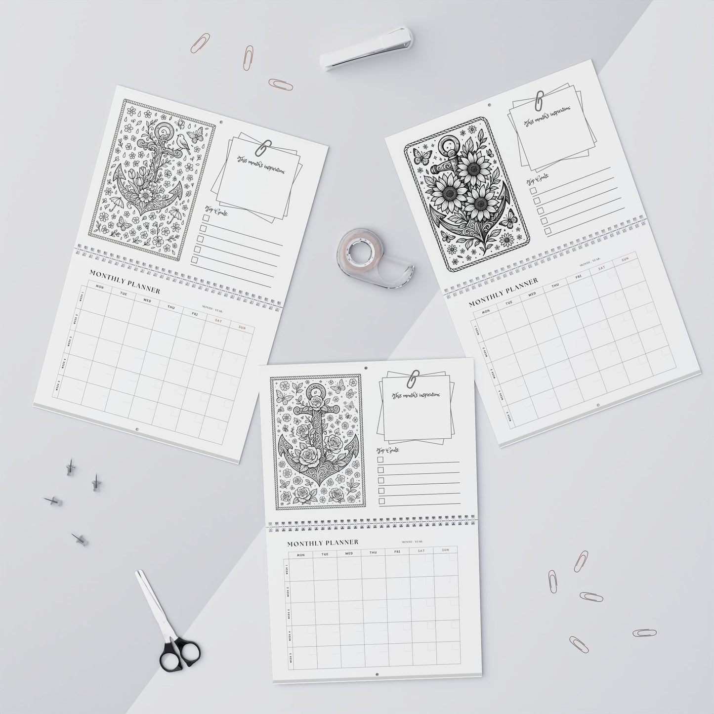 Delta Gamma Wall Calendar & Planner – Anchors Through the Seasons