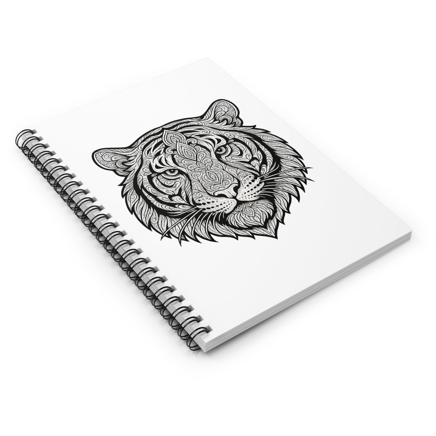 Artistic Tiger Spiral Notebook - Ruled Lines, Sketchbook for Artists, Journal for Creative Minds, Gift for Animal Lovers, Unique Stationery