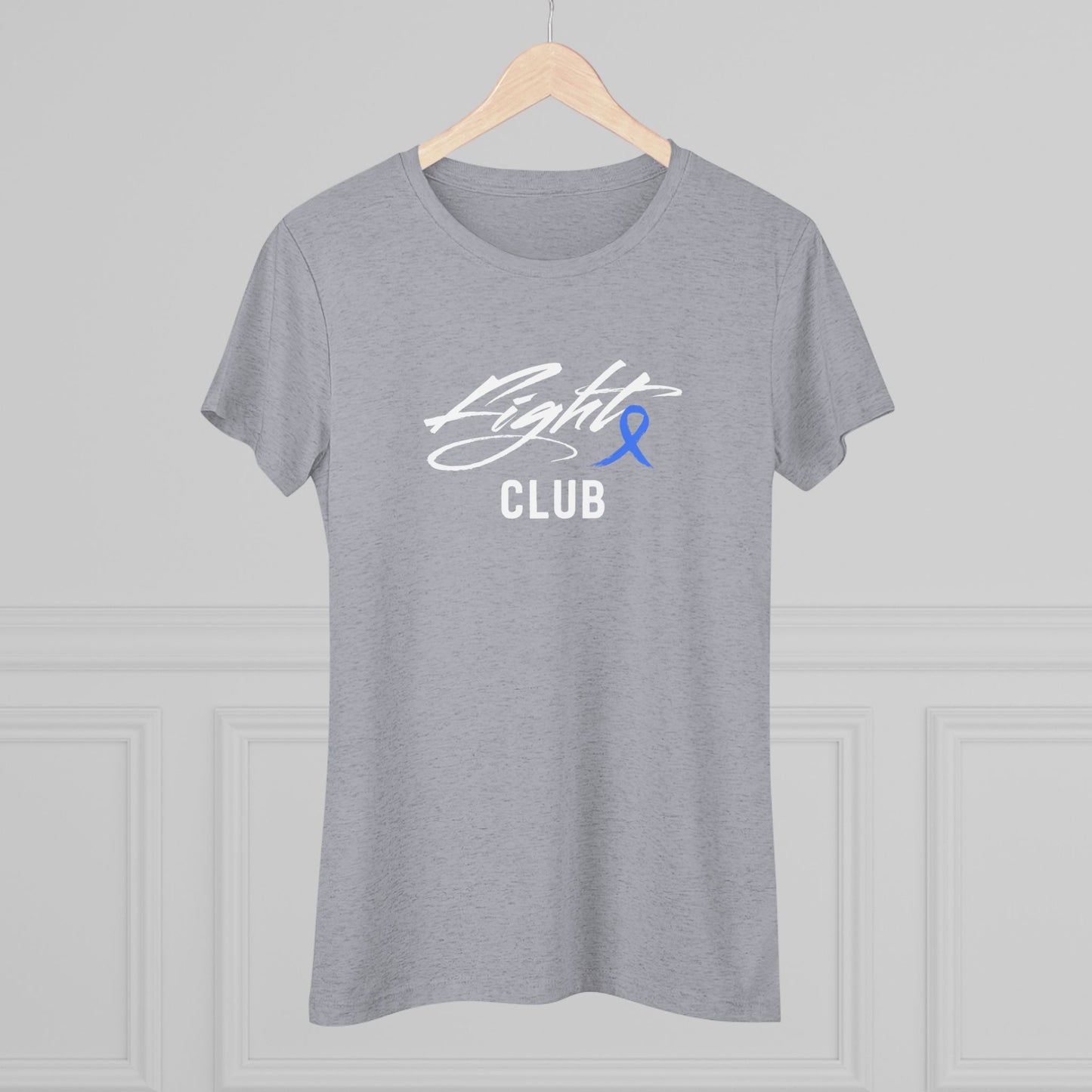 Lightweight Women's Tee with Blue Awareness Ribbon, Cancer Awareness Shirt, Gift for Her, Support Tee, Casual Wear