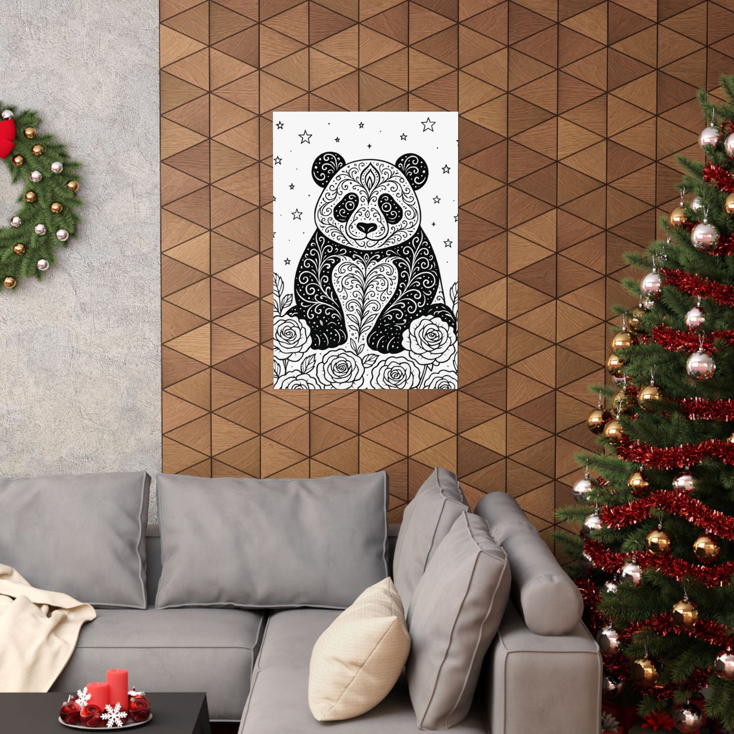 Colorable Panda Poster