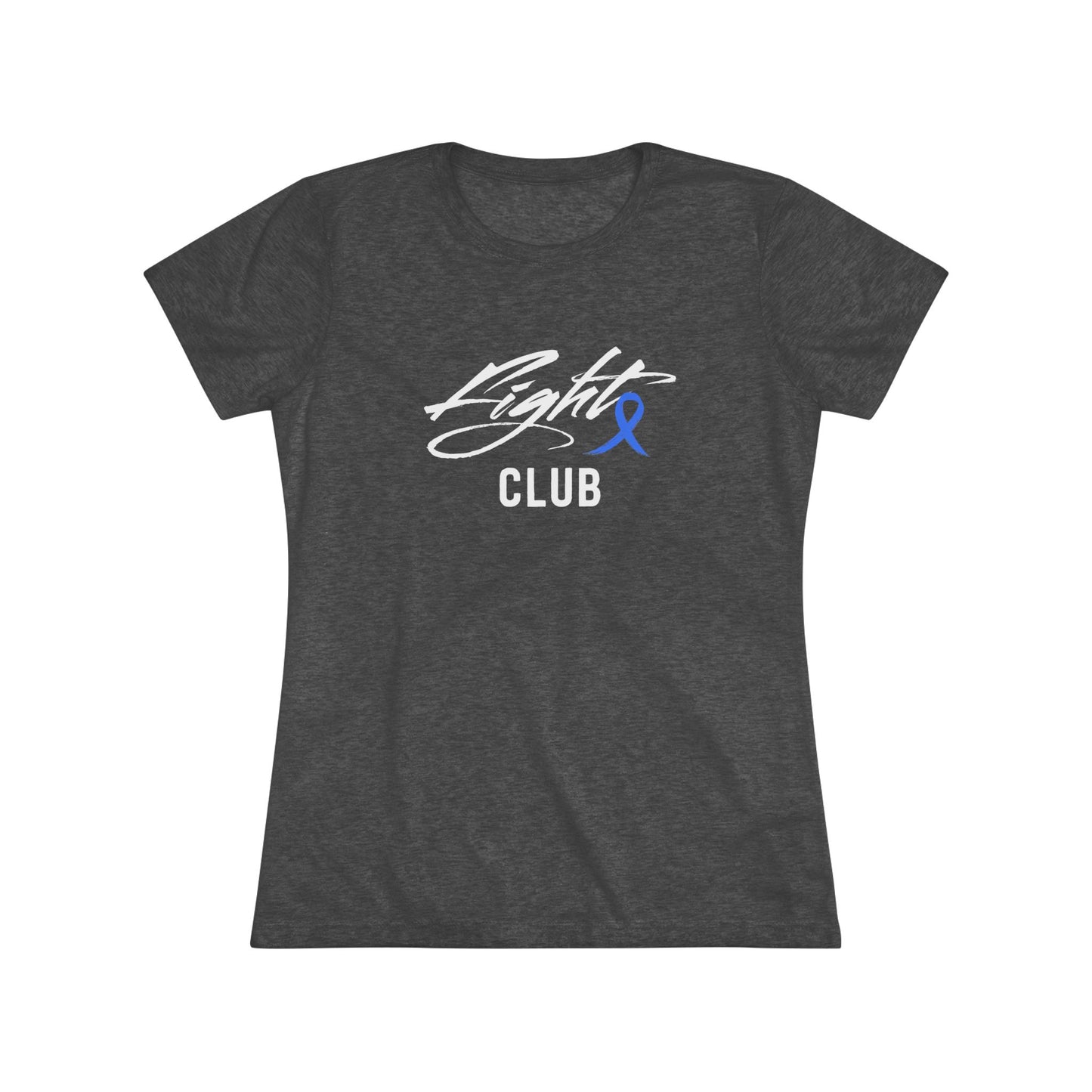 Lightweight Women's Tee with Blue Awareness Ribbon, Cancer Awareness Shirt, Gift for Her, Support Tee, Casual Wear