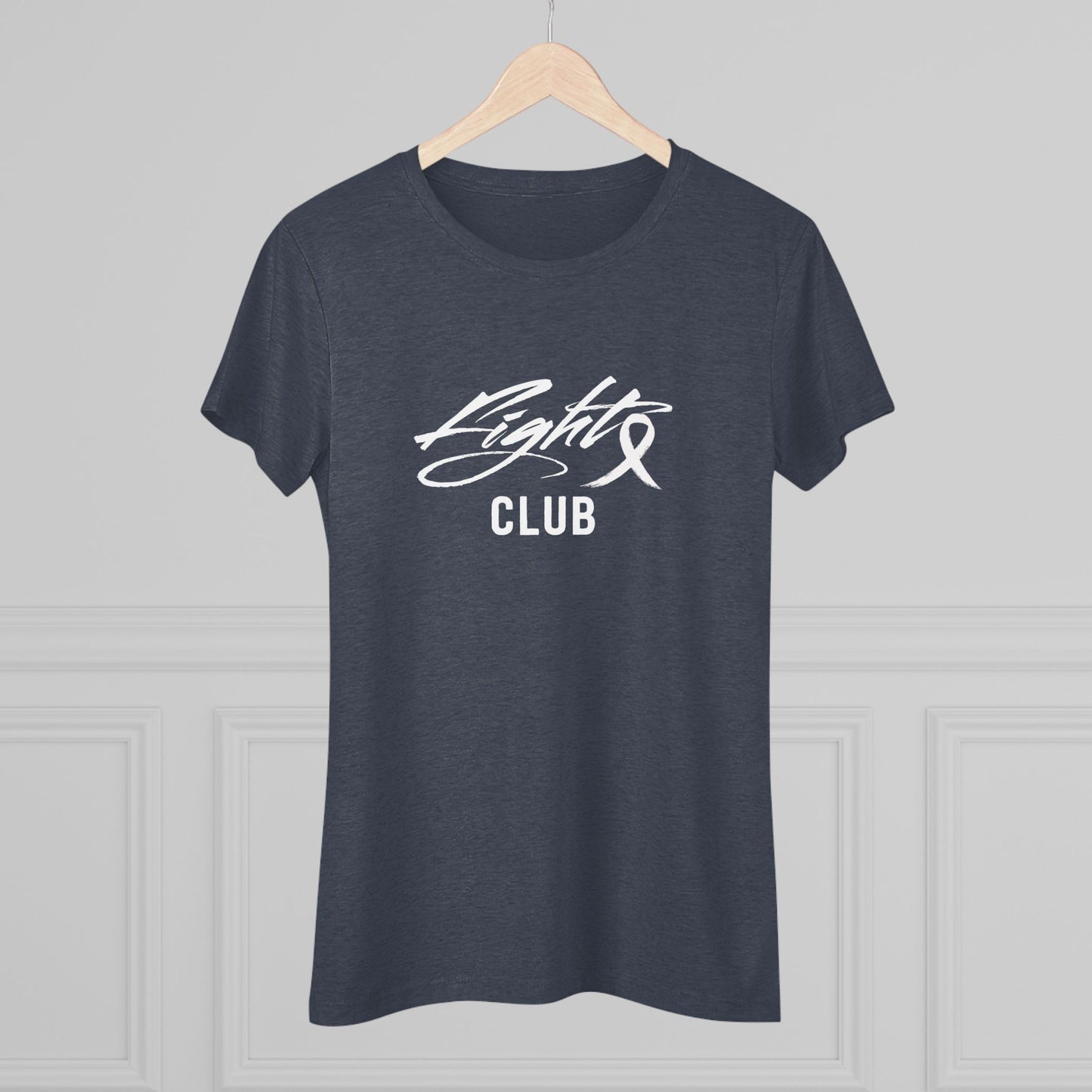 Lightweight Women's Tee with White FIGHT CLUB Awareness Ribbon, Cancer Awareness Shirt, Gift for Her, Support Tee, Casual Wear