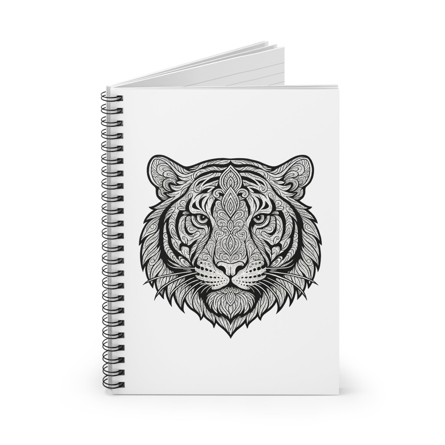 Artistic Tiger Spiral Notebook - Ruled Lines, Sketchbook for Artists, Journal for Creative Minds, Gift for Animal Lovers, Unique Stationery