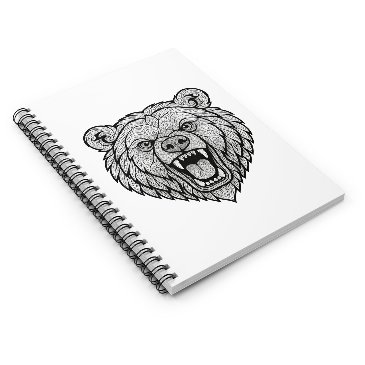 Rebel Bear Spiral Notebook - Ruled Lines, Sketchbook for Artists, Journal for Creative Minds, Gift for Animal Lovers, Unique Stationery