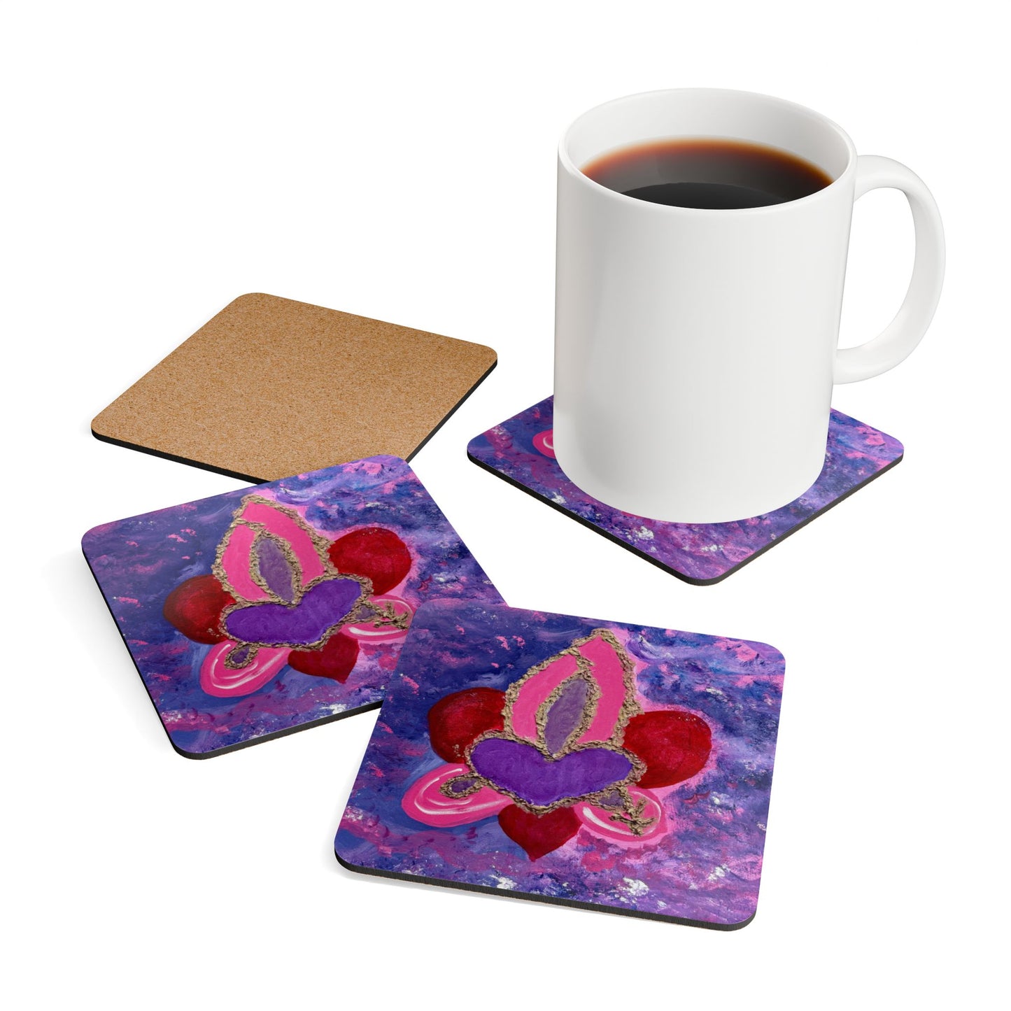 Corkwood Coaster Set - by Cancer Survivor artist Trechal Bowman