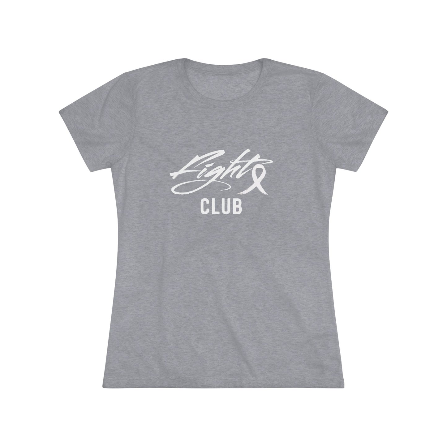 Lightweight Women's Tee with White FIGHT CLUB Awareness Ribbon, Cancer Awareness Shirt, Gift for Her, Support Tee, Casual Wear