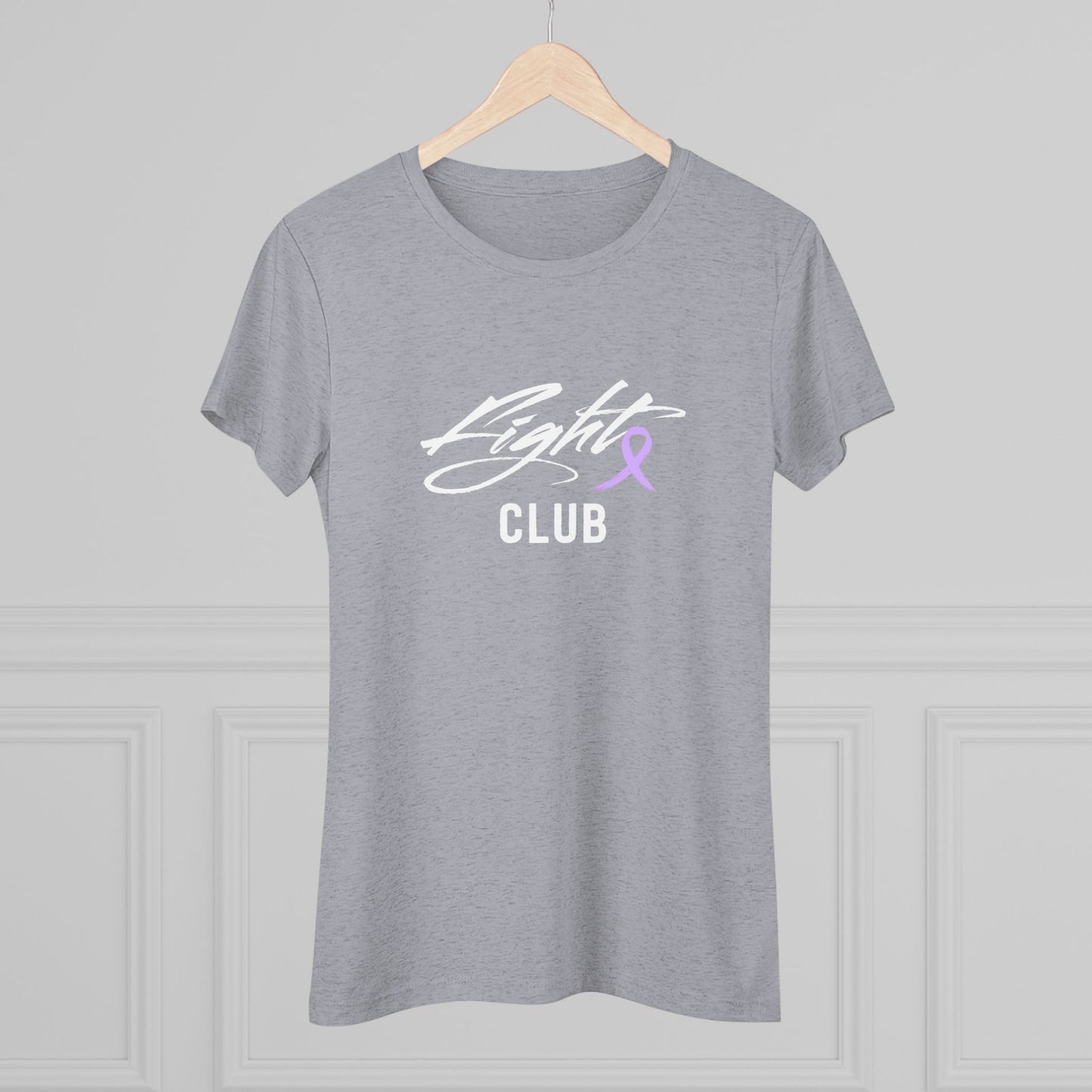 Lightweight Women's Tee with Purple Awareness Ribbon, Cancer Awareness Shirt, Gift for Her, Support Tee, Casual Wear