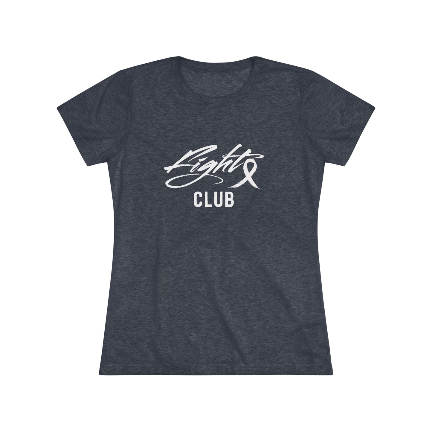 Lightweight Women's Tee with White FIGHT CLUB Awareness Ribbon, Cancer Awareness Shirt, Gift for Her, Support Tee, Casual Wear