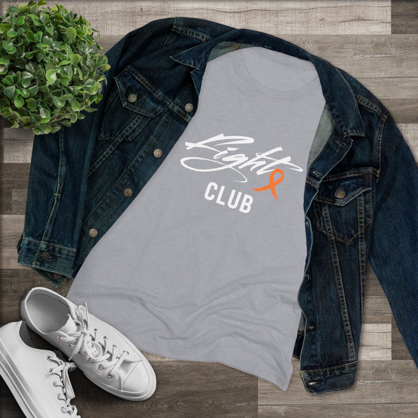Lightweight Women's Tee with Orange Awareness Ribbon, Cancer Awareness Shirt, Gift for Her, Support Tee, Casual Wear