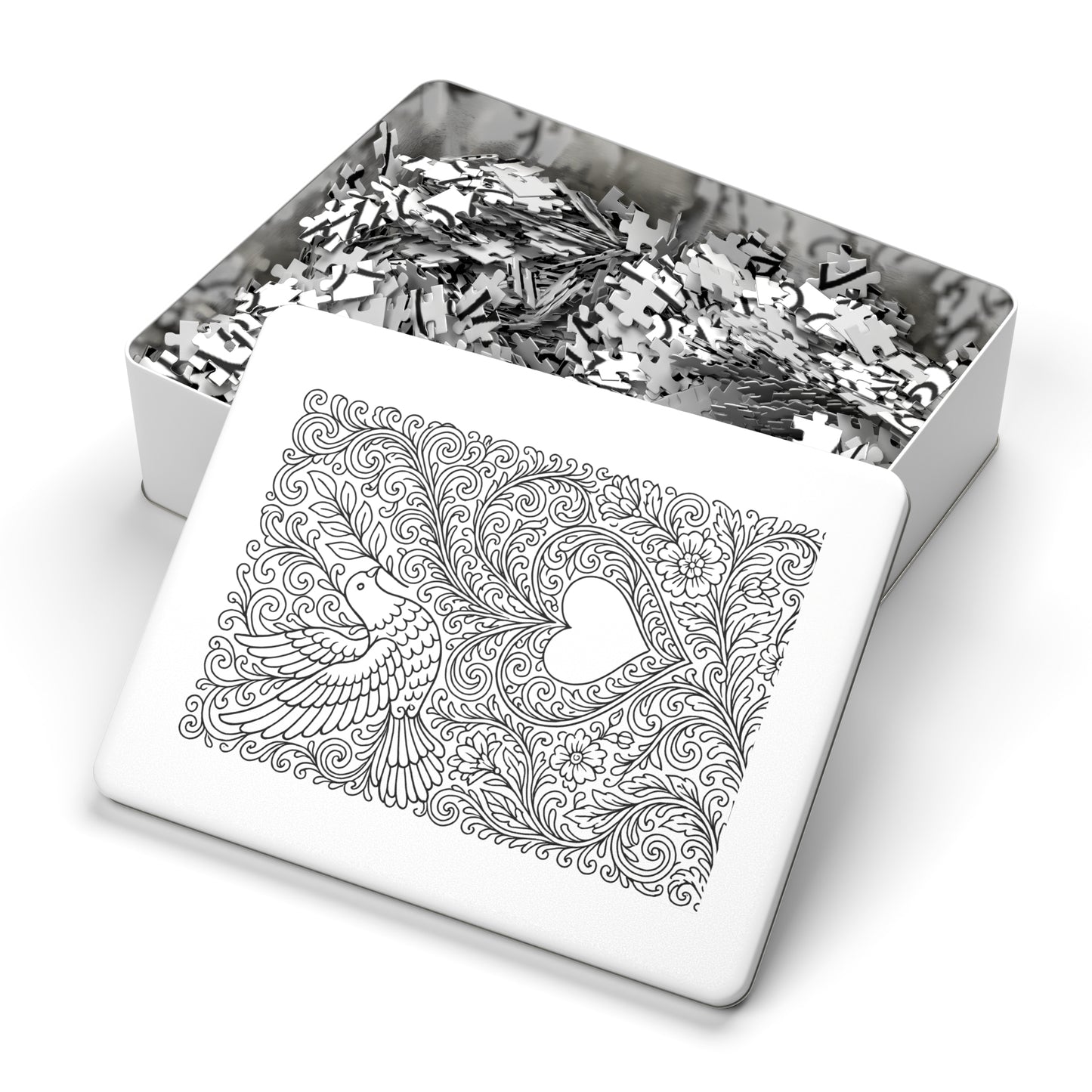 Jigsaw Puzzle: Dove and Heart