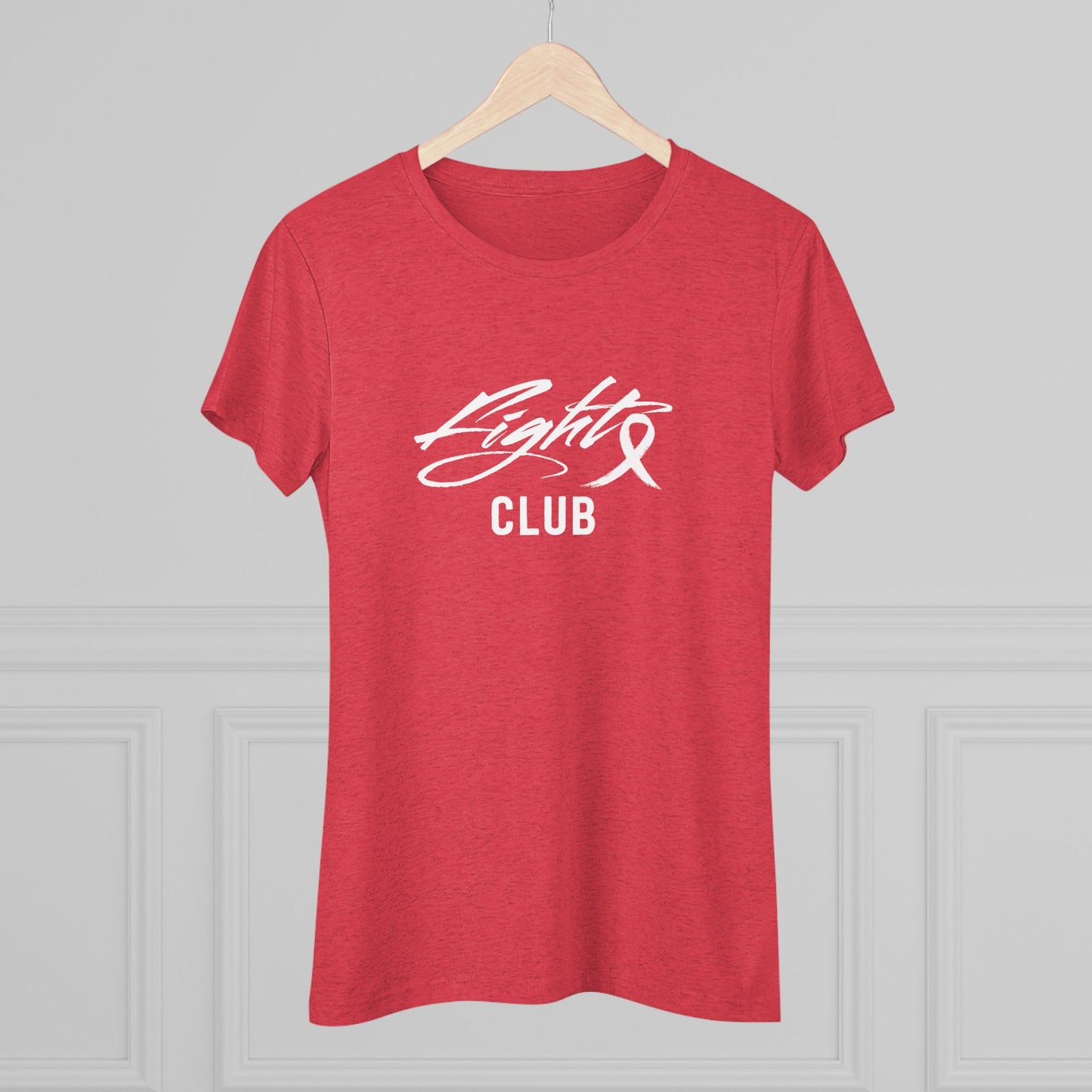 Lightweight Women's Tee with White FIGHT CLUB Awareness Ribbon, Cancer Awareness Shirt, Gift for Her, Support Tee, Casual Wear