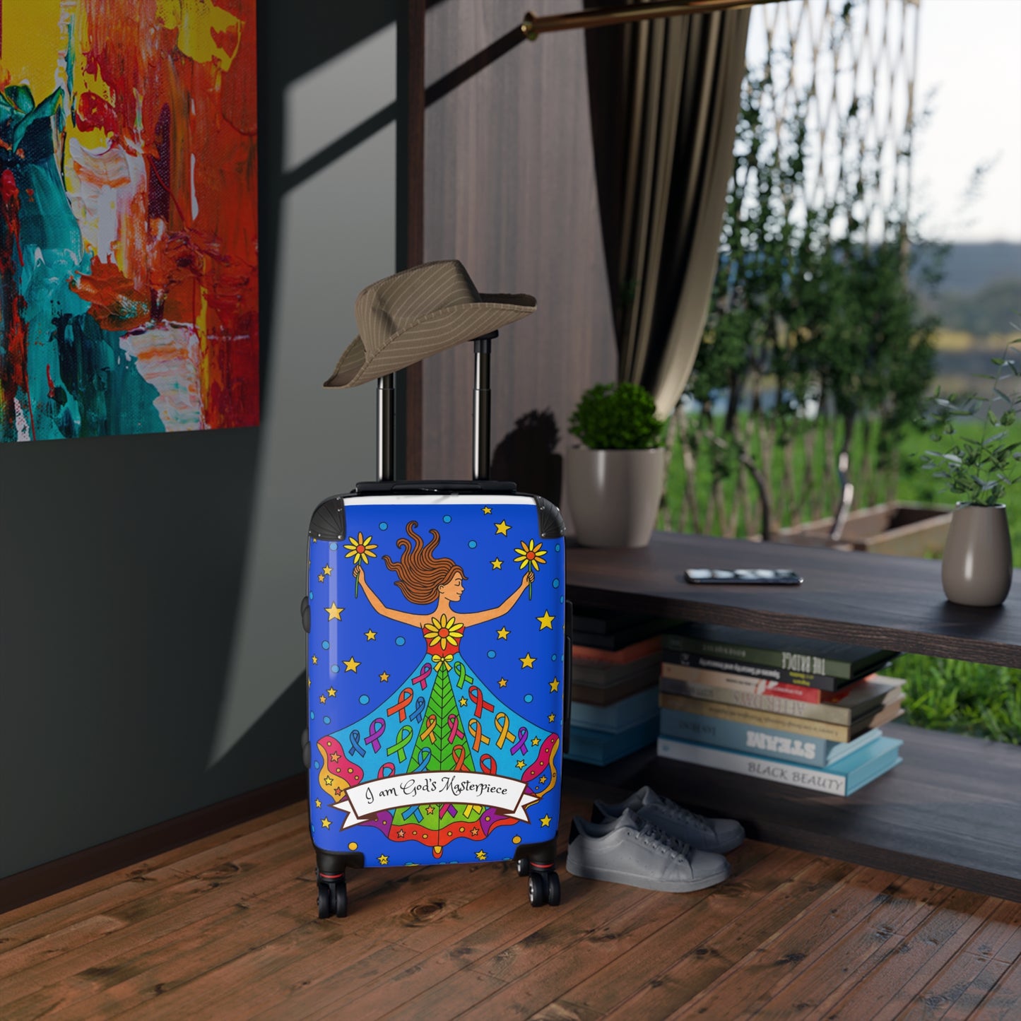 Colorful Travel Suitcase with Inspirational Design | Perfect for Vacation, Holidays, Gifts, Adventures, and Wanderlust