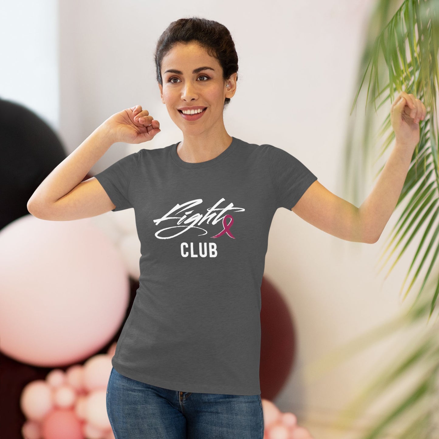 Lightweight Women's Tee with Burgundy Awareness Ribbon, Cancer Awareness Shirt, Gift for Her, Support Tee, Casual Wear