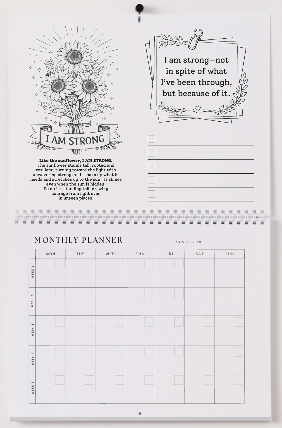 The She Bloomed Anyway Bundle: Wink Warrior - Coloring + Reflection Journals & Planners for Women in Hard Seasons