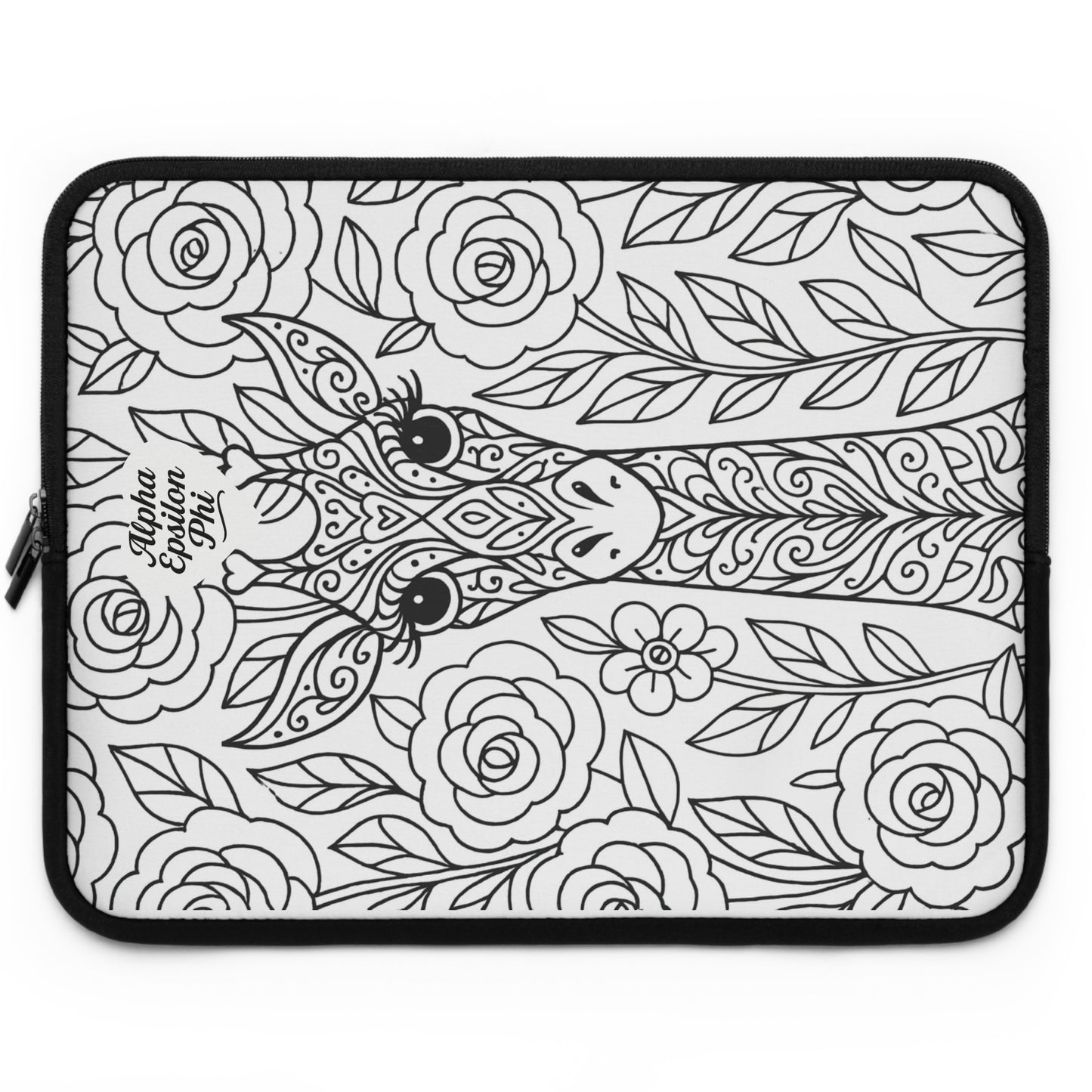 Alpha Epsilon Phi Giraffe Laptop Sleeve — Black & White Decorative Protective Case