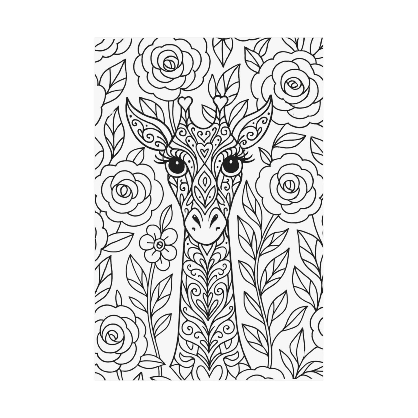 Colorable Giraffe Poster