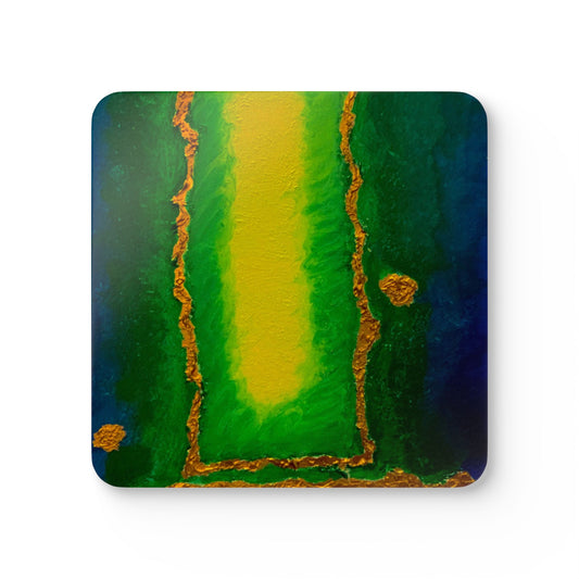 Corkwood Coaster Set "Three Times a Charm"- by Cancer Survivor artist Trish Maner