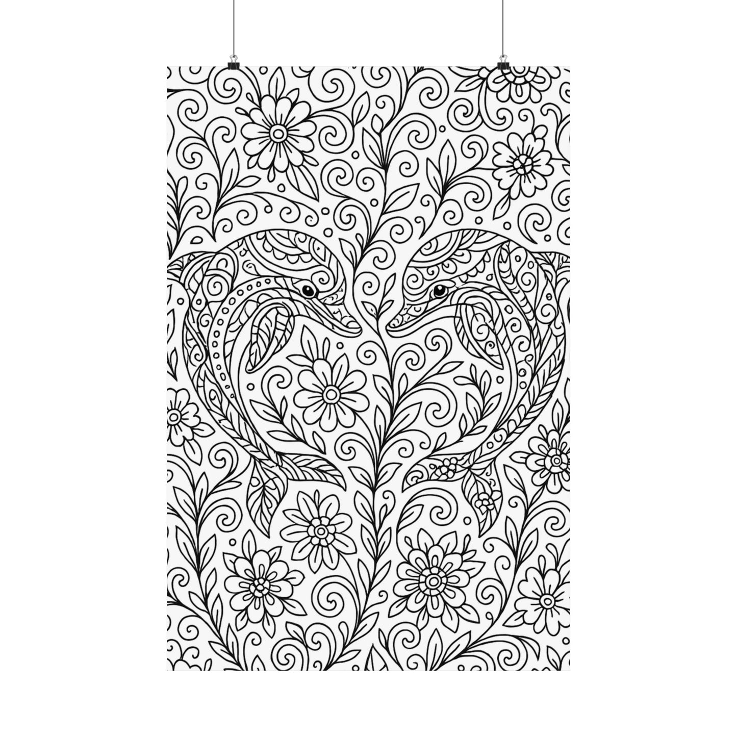 Colorable Dolphins Poster