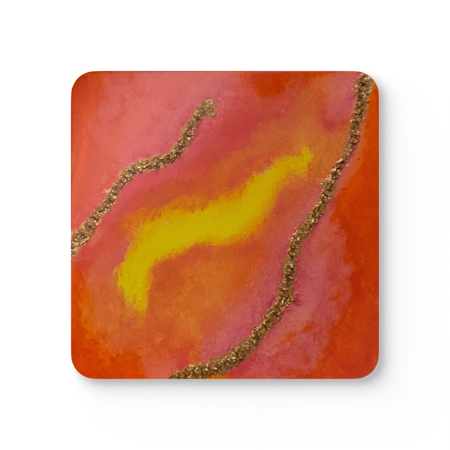 Corkwood Coaster Set titled "My Cancer, My Light" - by Cancer Survivor artist Kati Cheek