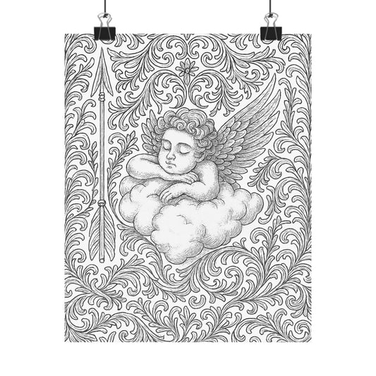 Colorable Angel and Arrow Poster
