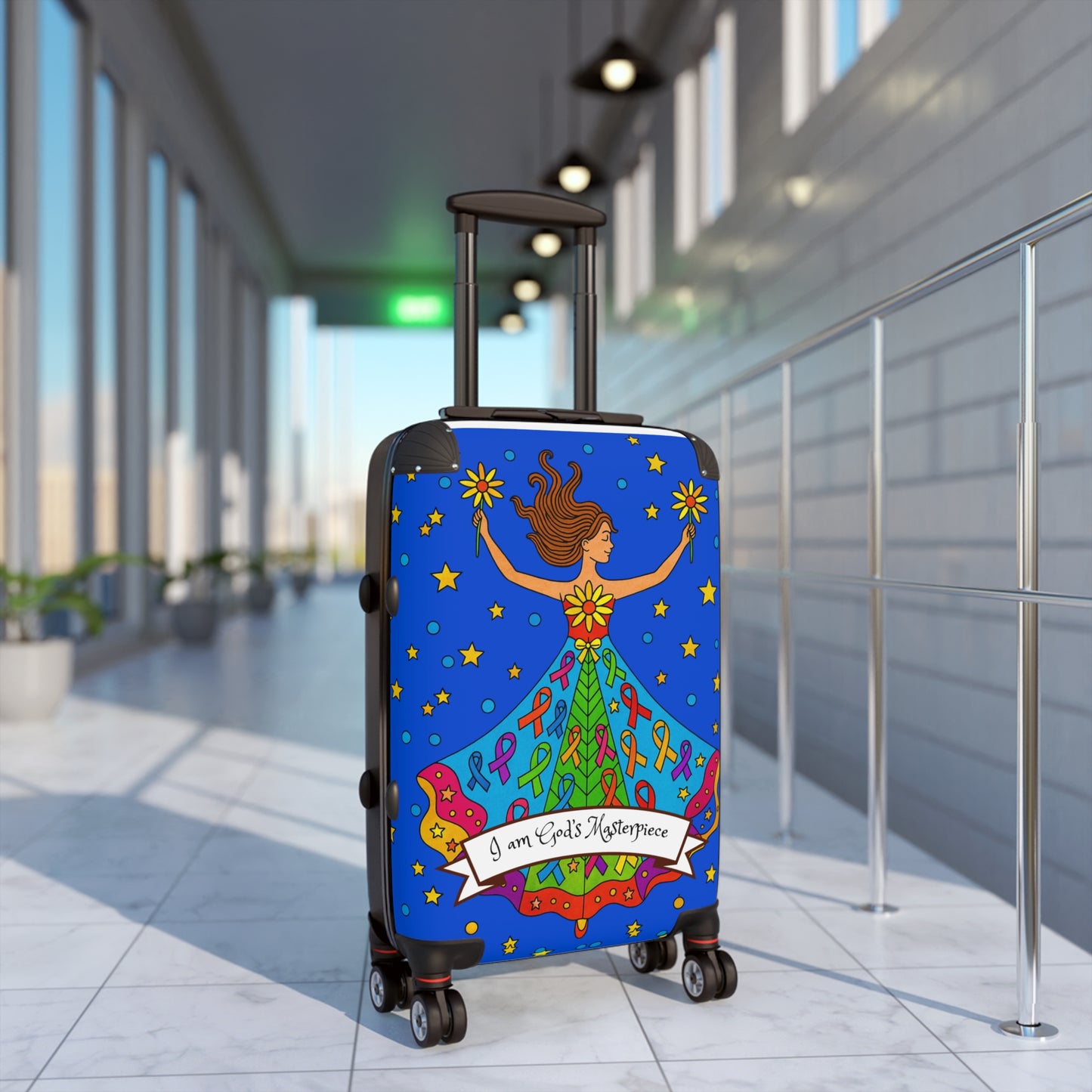 Colorful Travel Suitcase with Inspirational Design | Perfect for Vacation, Holidays, Gifts, Adventures, and Wanderlust
