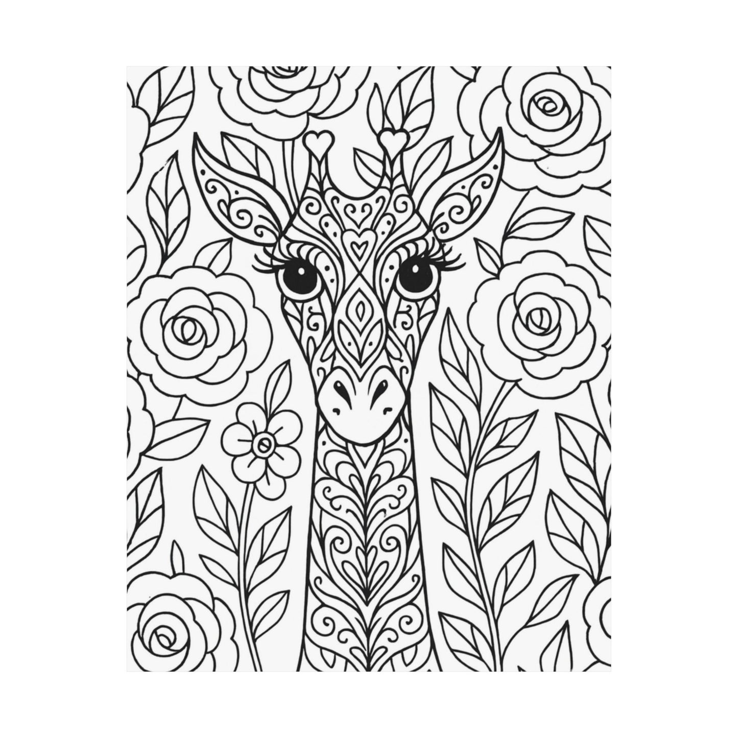 Colorable Giraffe Poster
