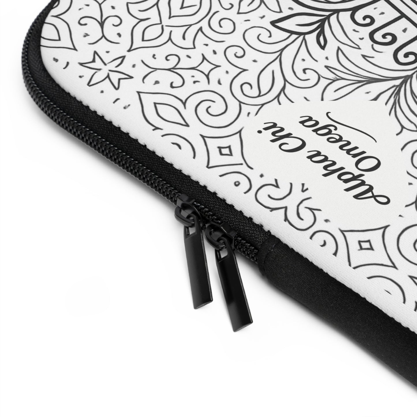 Alpha Chi Omega Lyre Laptop Sleeve — Black & White Decorative Protective Case