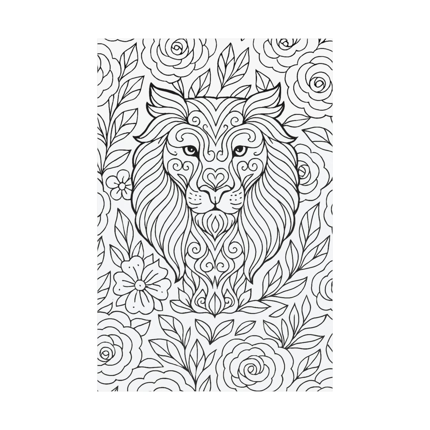 Colorable Lion Poster