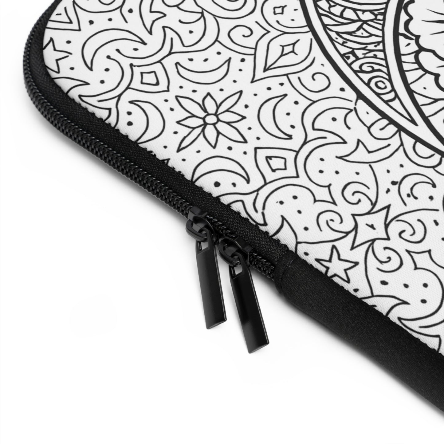 Gamma Phi Beta Crescent Moon Laptop Sleeve — Black & White Decorative Protective Case