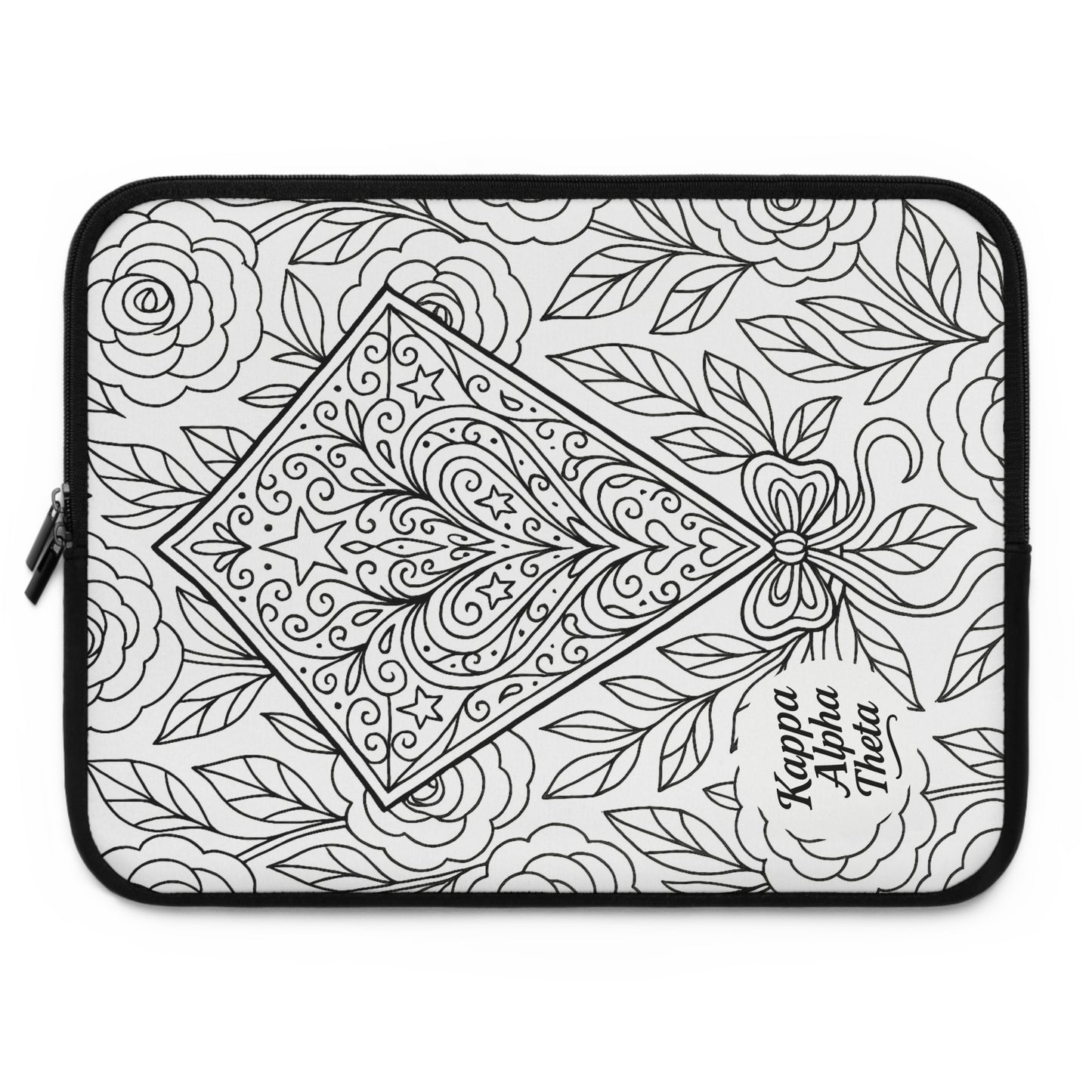 Kappa Alpha Theta Kite Laptop Sleeve — Black & White Decorative Protective Case