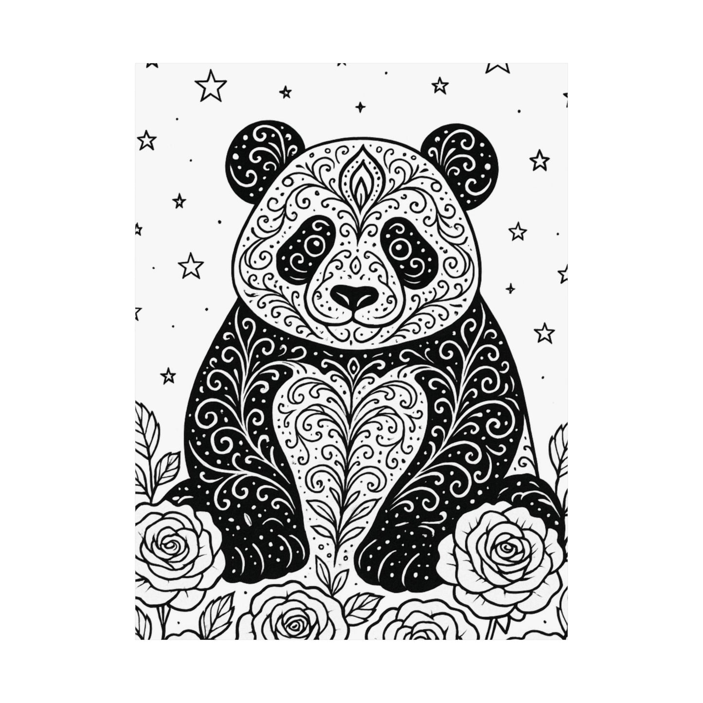 Colorable Panda Poster