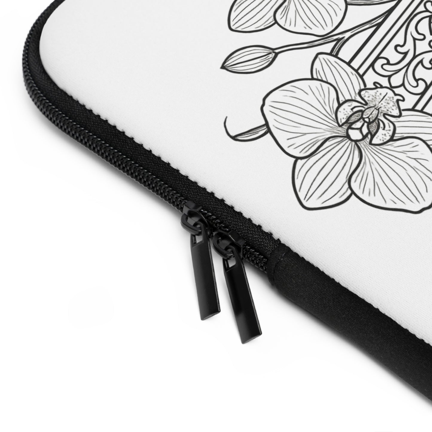 Christian Cross Laptop Sleeve — Black & White Decorative Protective Case