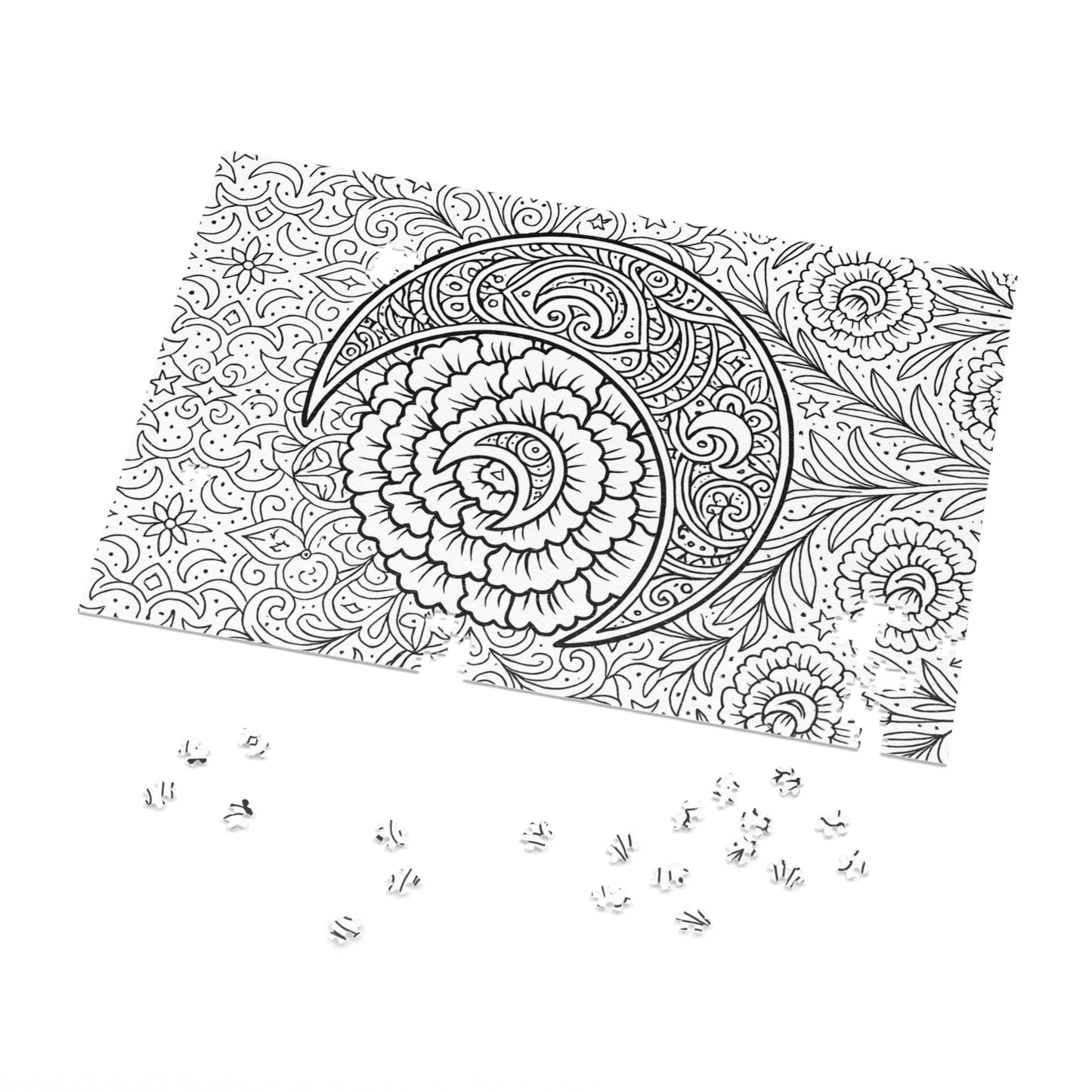 Jigsaw Puzzle: Crescent Moon and Carnations