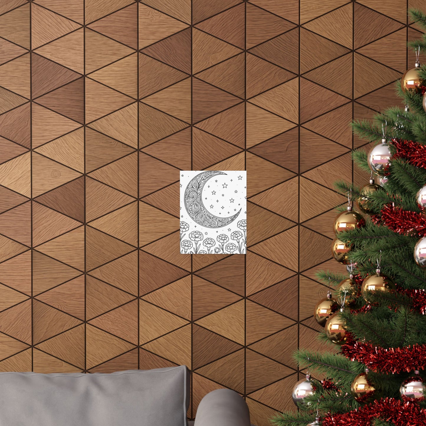 Colorable Crescent Moon Poster