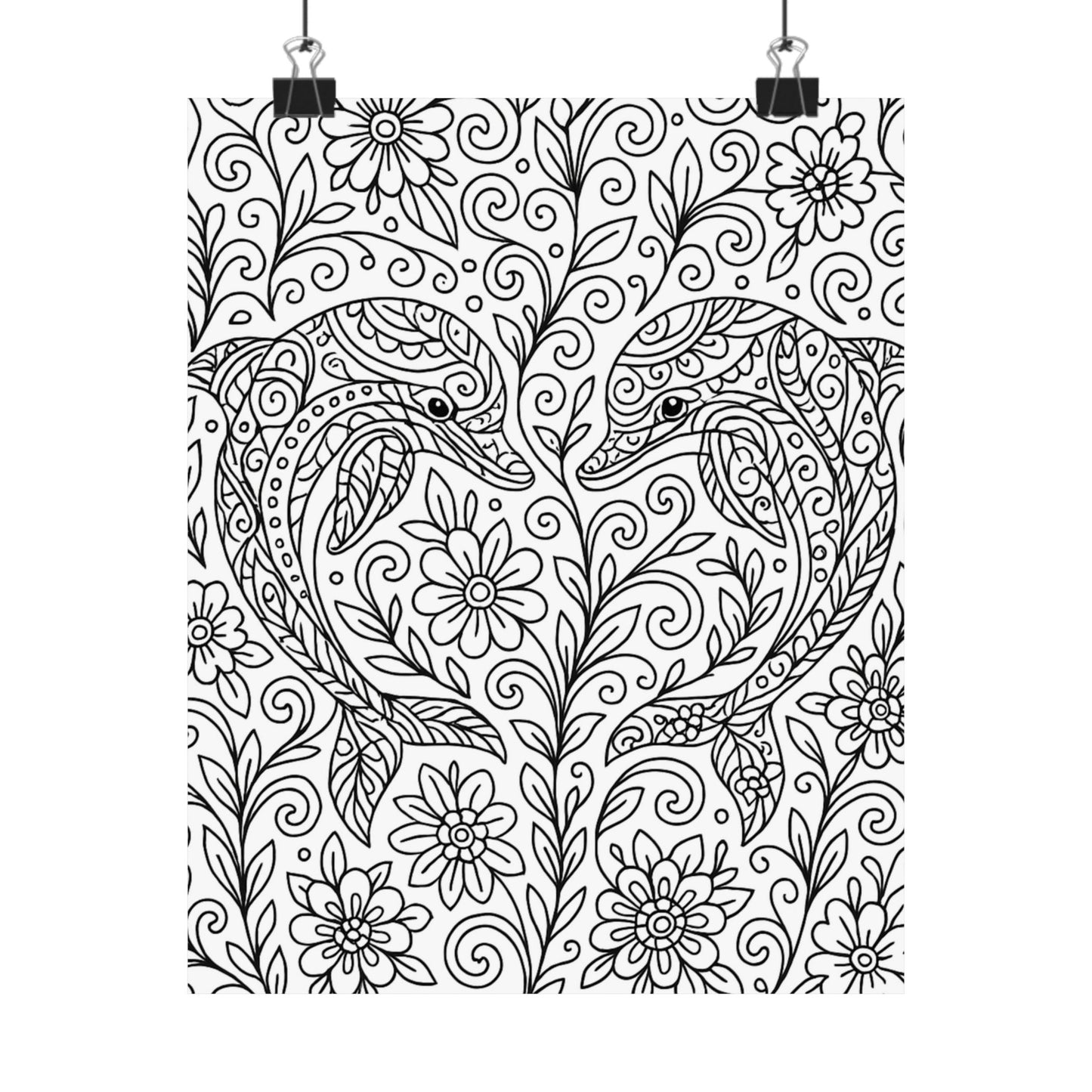 Colorable Dolphins Poster