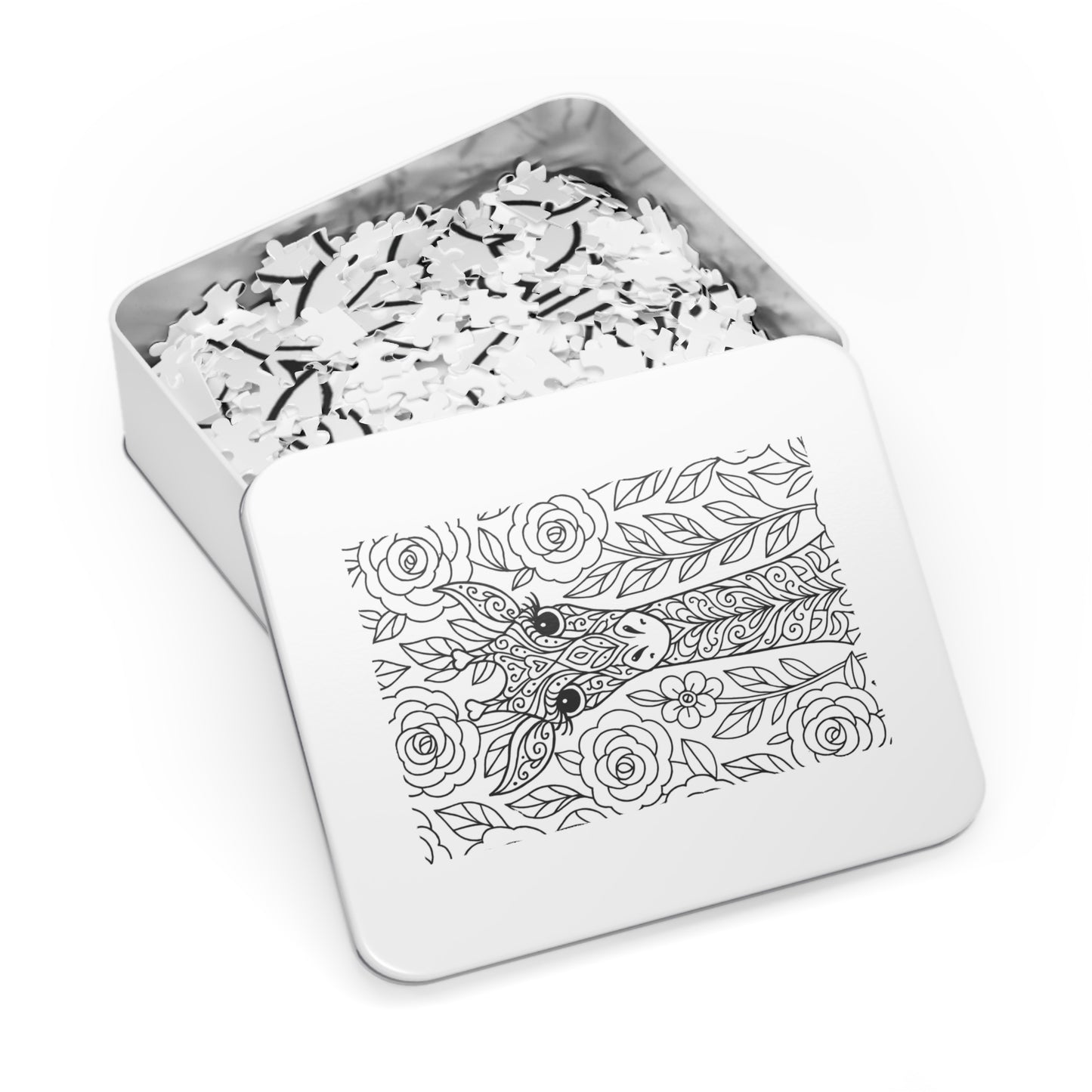 Adult Coloring Giraffe Jigsaw Puzzle with Tin – Mindfulness Puzzle for Stress Relief & Gifts