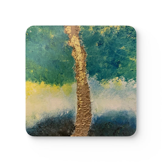 Corkwood Coaster Set - painting entitled "Surviving the Storm"