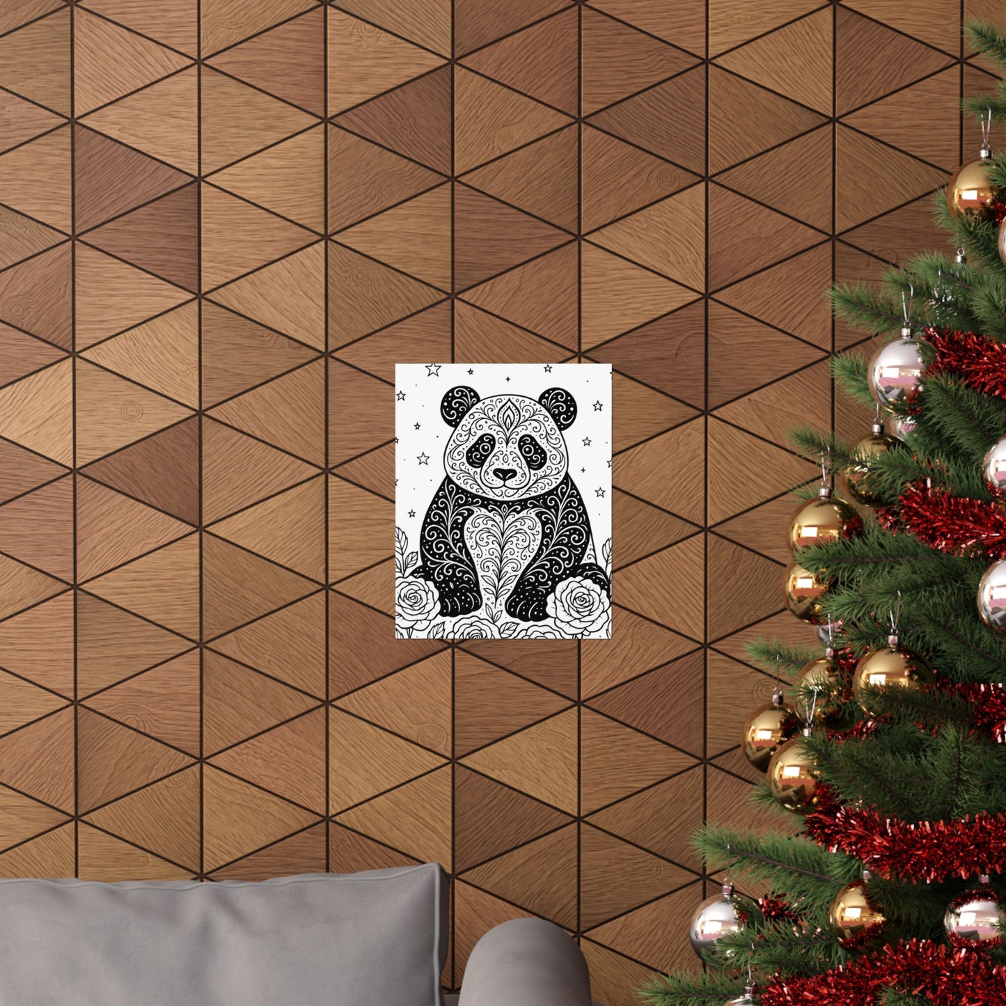 Colorable Panda Poster