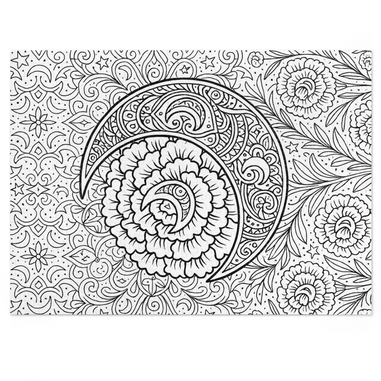 Jigsaw Puzzle: Crescent Moon and Carnations