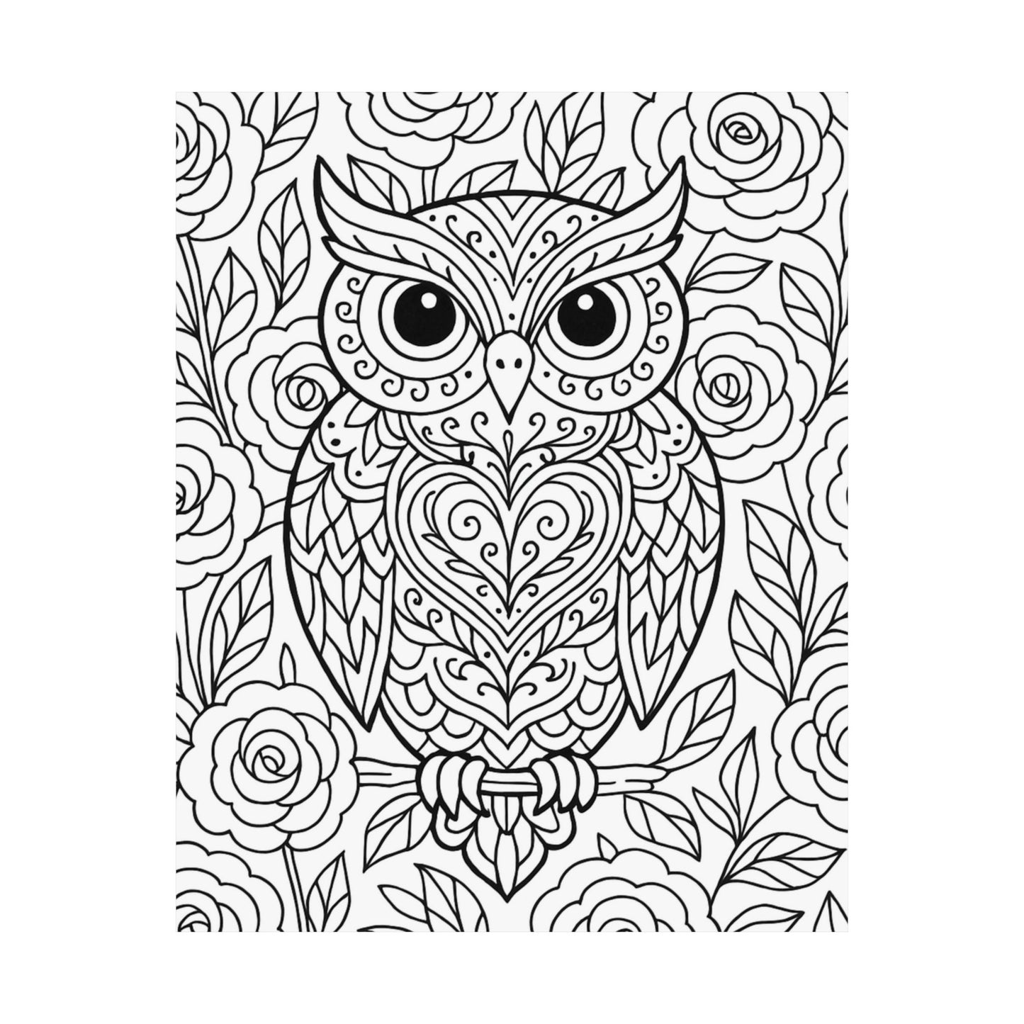 Colorable Owl Poster