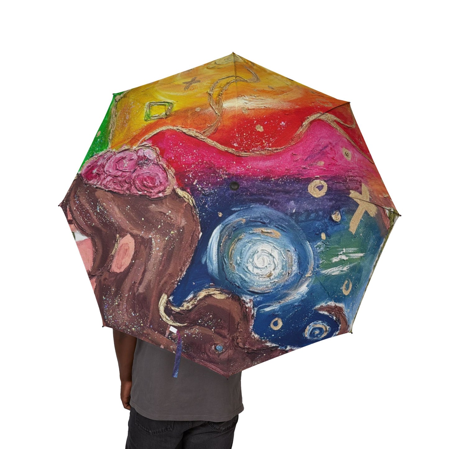 Vibrant Art Umbrella - featuring art from ScART - (Scar Art).  Artist:  Ace Acereto